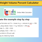 Weight Volume Percent Calculator