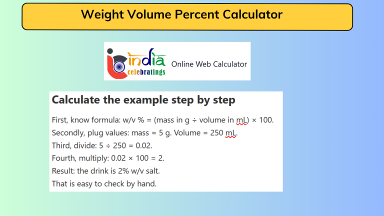 Weight Volume Percent Calculator