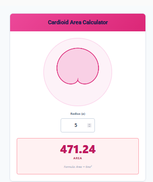 Cardiod area calculator
