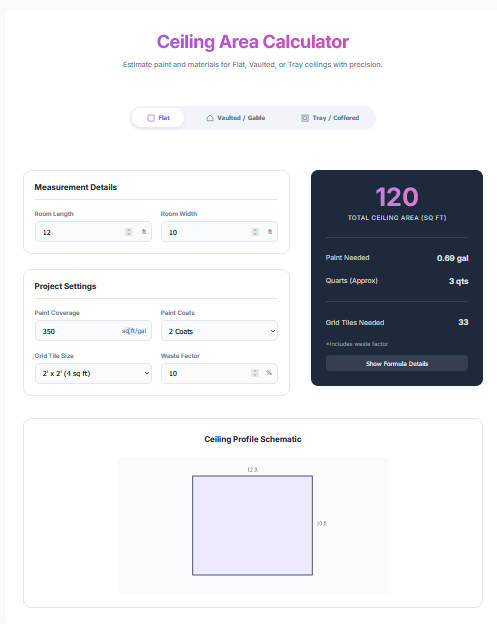 Ceiling Area Calculator