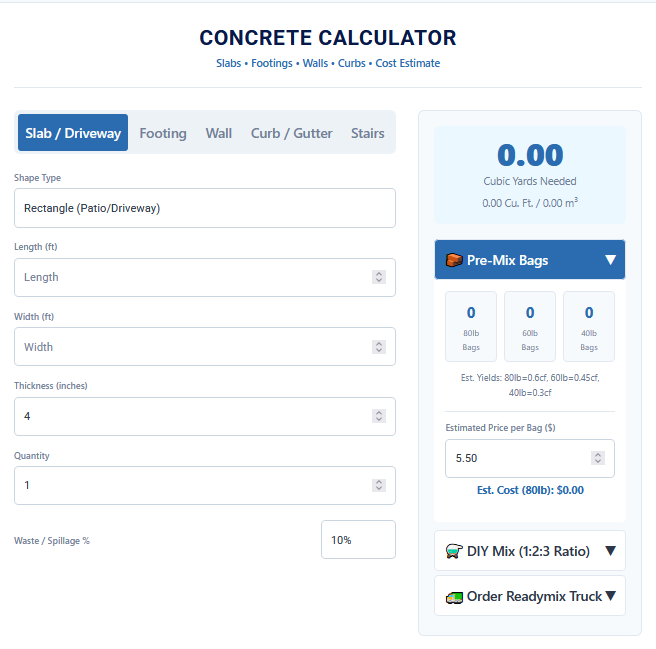 Concrete Calculator
