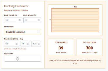 Decking Area Calculator