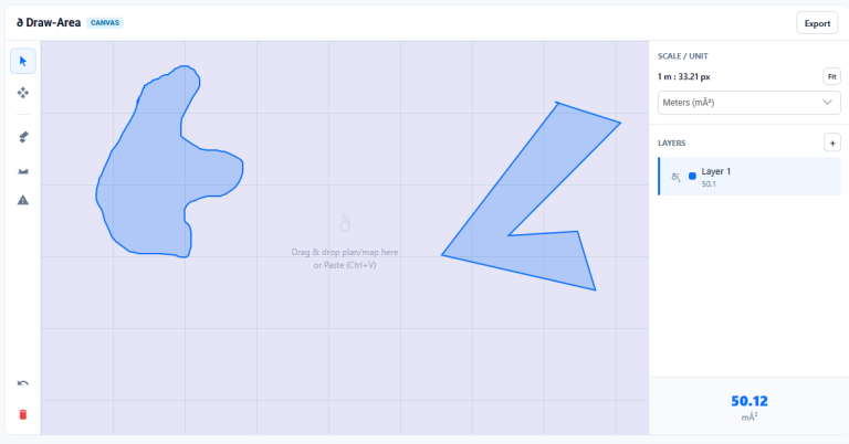 Draw area calculator