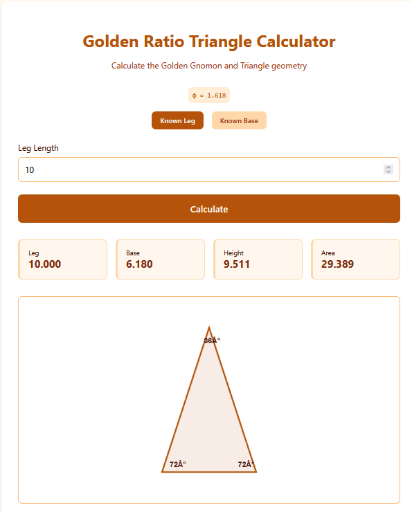 Golden Ratio Triangle Calculator