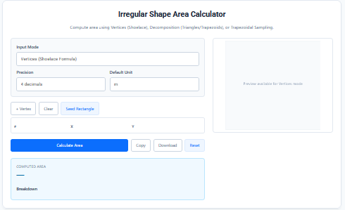 Irregular Shape Area Calculator