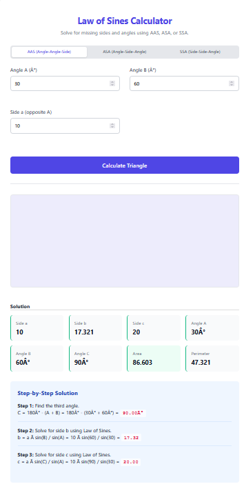 Law of Sines Calculator