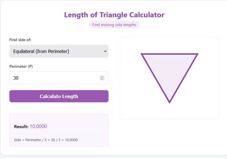 Length of Triangle Calculator