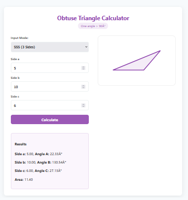 Obtuse Triangle Calculator