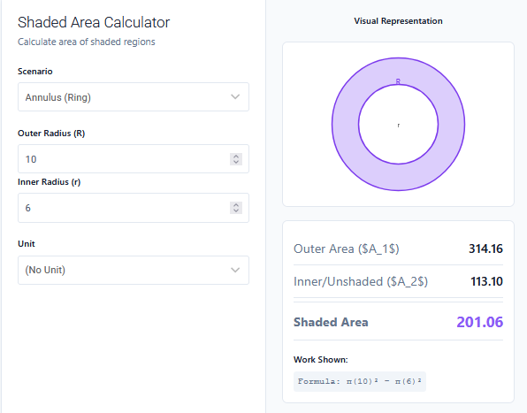 Shaded Area Calculator