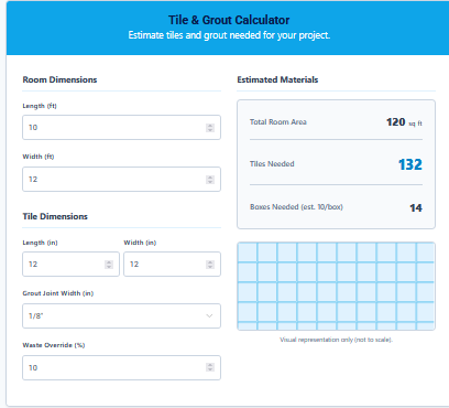 Tile Grout Calculator