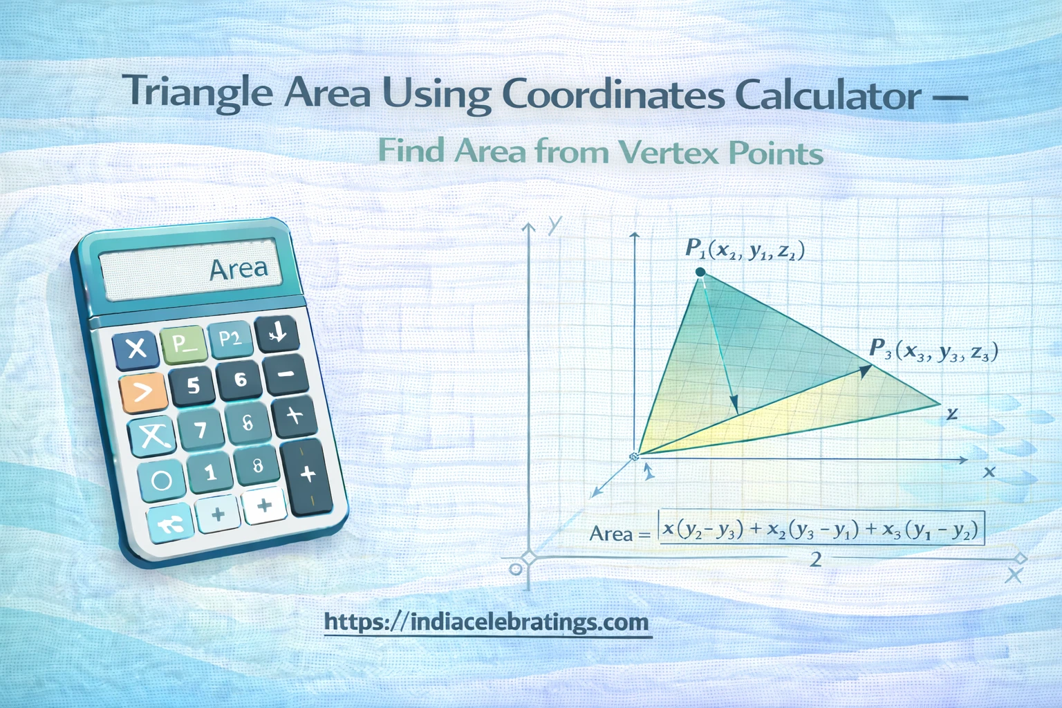 Triangle area using coordinates calculator