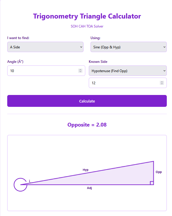 Trigonometry Triangle Calculator