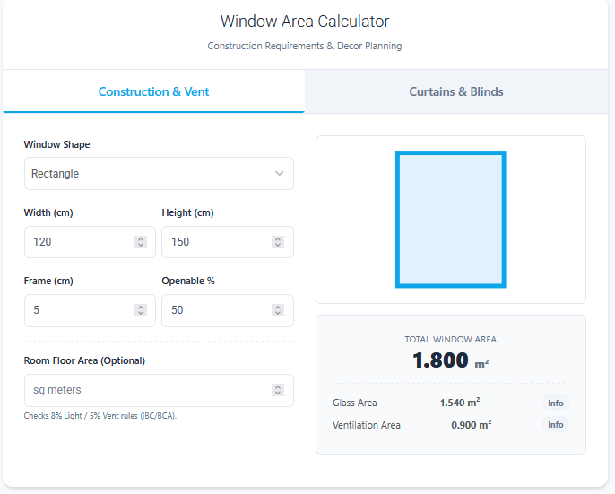 Window Area Calculator