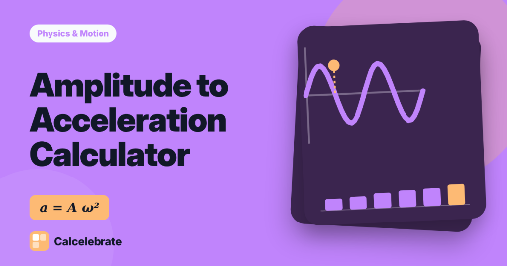 Amplitude to Acceleration Calculator: formula, steps and worked examples on Calcelebrate