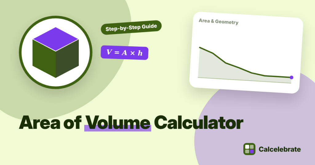 Area of Volume Calculator: formula, steps and worked examples on Calcelebrate