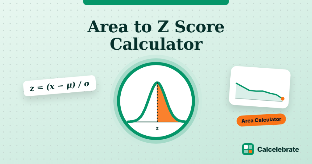 Area to Z Score Calculator: formula, steps and worked examples on Calcelebrate