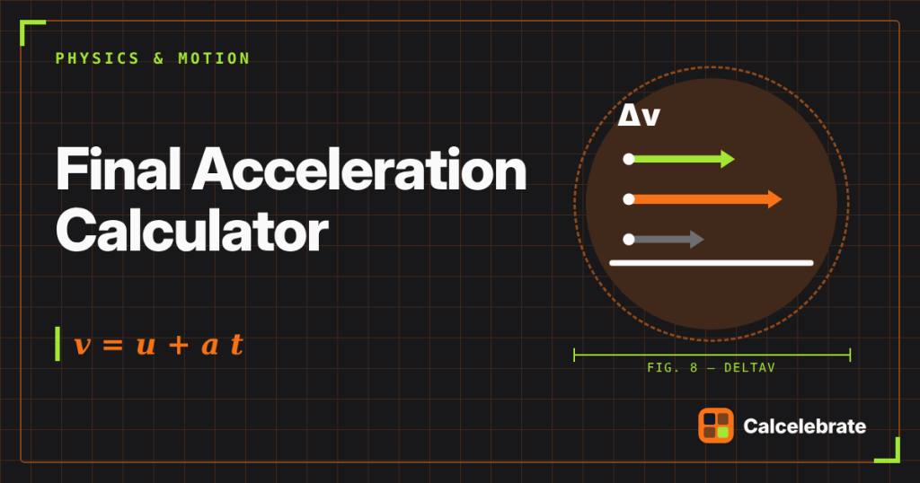 Final Acceleration Calculator: formula, steps and worked examples on Calcelebrate