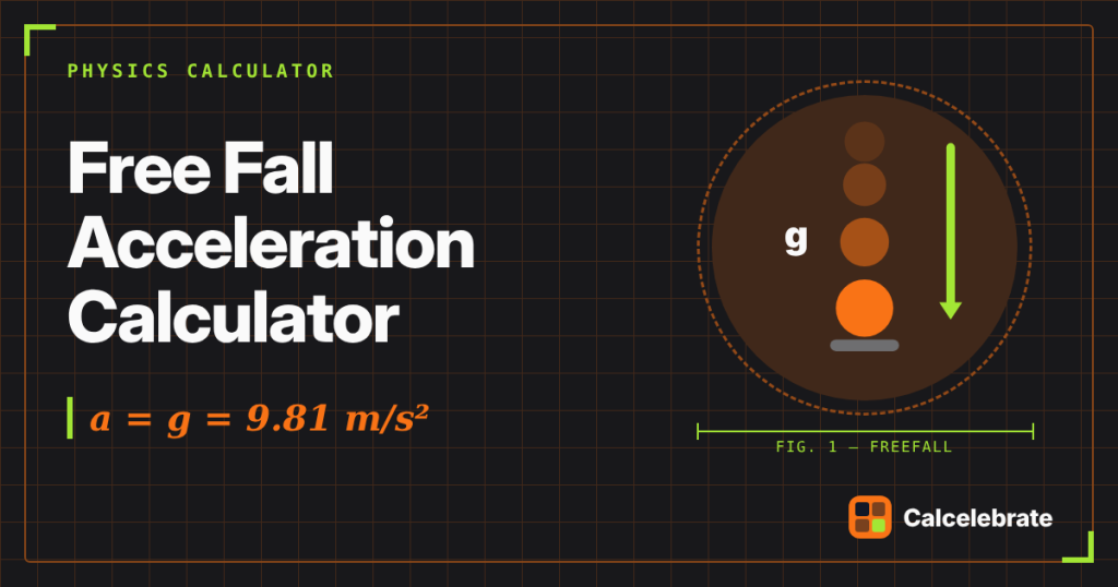 Free Fall Acceleration Calculator: formula, steps and worked examples on Calcelebrate
