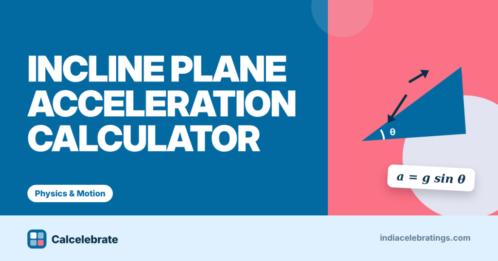 Incline Plane Acceleration Calculator: formula, steps and worked examples on Calcelebrate