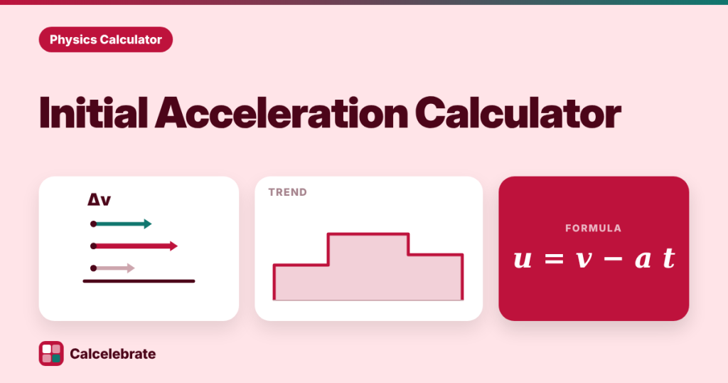 Initial Acceleration Calculator: formula, steps and worked examples on Calcelebrate