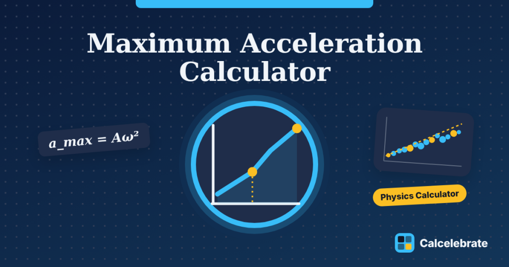 Maximum Acceleration Calculator: formula, steps and worked examples on Calcelebrate