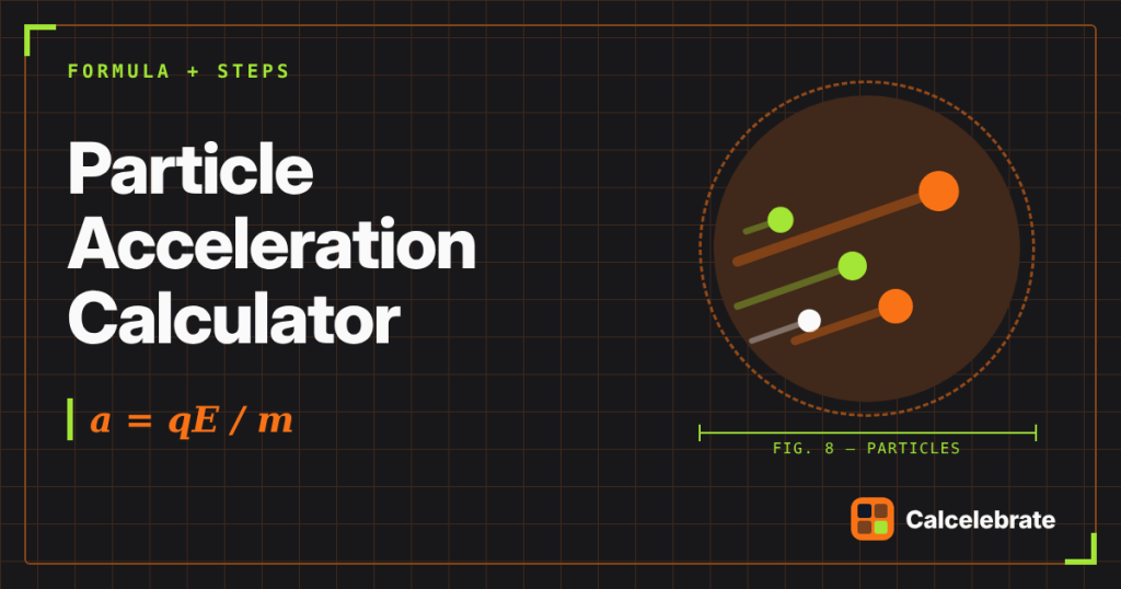 Particle Acceleration Calculator: formula, steps and worked examples on Calcelebrate