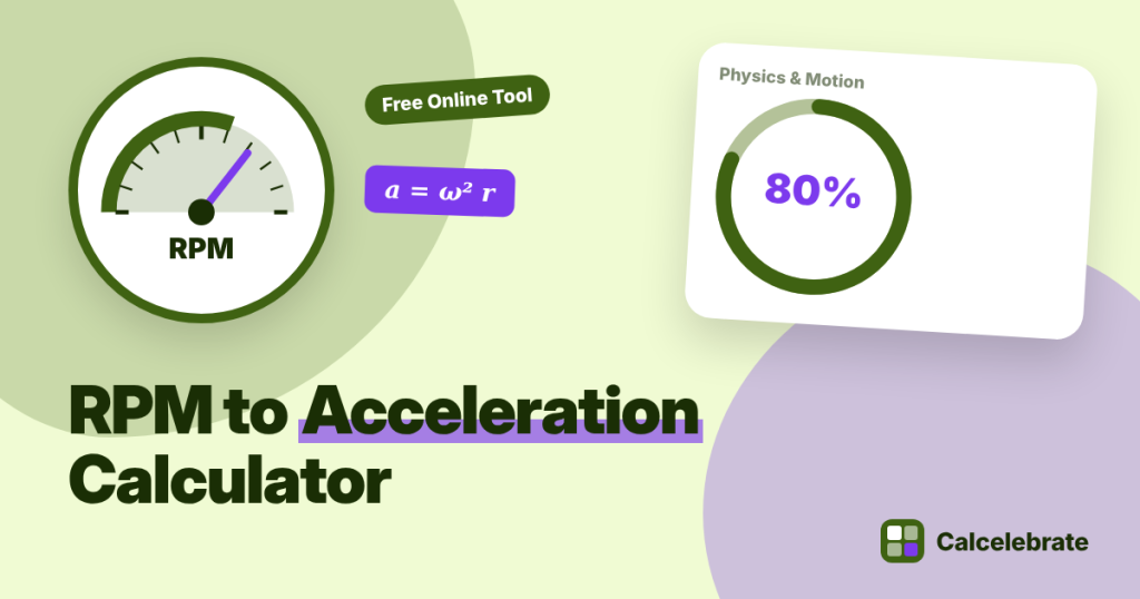RPM to Acceleration Calculator: formula, steps and worked examples on Calcelebrate