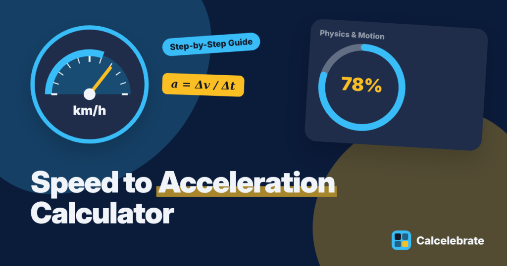 Speed to Acceleration Calculator: formula, steps and worked examples on Calcelebrate